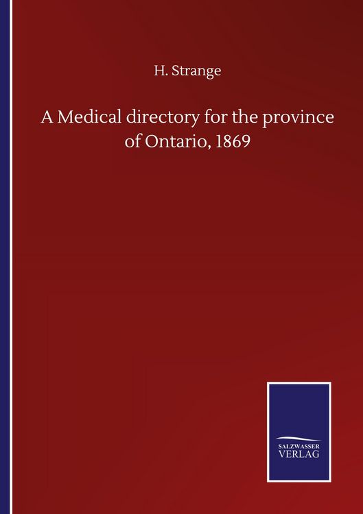 Produktbild: A Medical directory for the province of Ontario, 1869