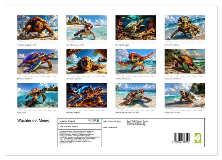 Produktbild: W&auml;chter der Meere (hochwertiger Premium Wandkalender 2026 DIN A2 quer), Kunstdruck in Hochglanz