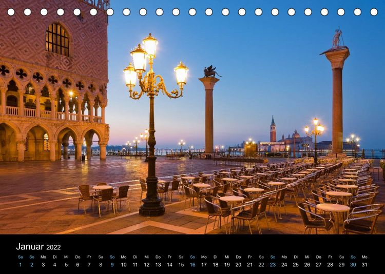 Produktbild: Venedig bei Nacht 2022 (Tischkalender 2022 DIN A5 quer)