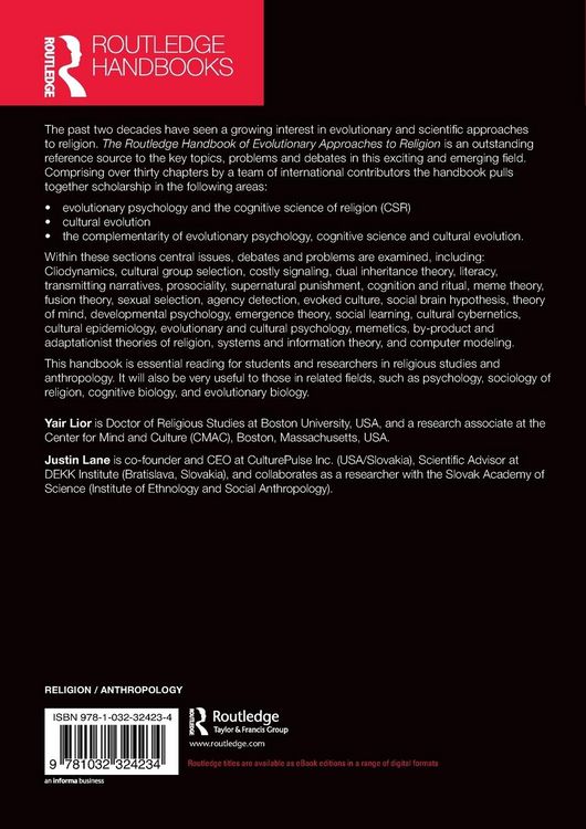 Produktbild: The Routledge Handbook of Evolutionary Approaches to Religion