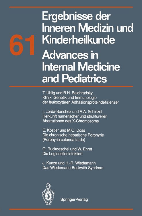 Produktbild: Ergebnisse der Inneren Medizin und Kinderheilkunde / Advances in Internal Medicine and Pediatrics