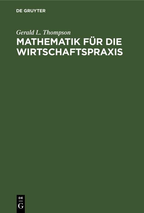 Produktbild: Mathematik f&uuml;r die Wirtschaftspraxis