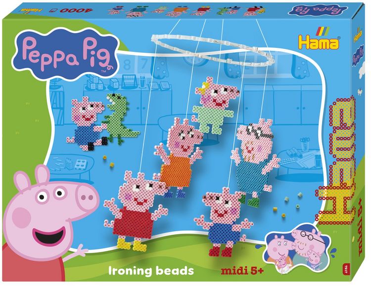 Produktbild: Hama 7917 - DIY B&uuml;gelperlen Midi 5+, Motiv Peppa Pig, Geschenkpackung, 4000 St&uuml;ck