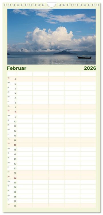 Produktbild: Familienplaner 2026 - S&uuml;dostasiens Natursch&auml;tze mit 5 Spalten (Wandkalender, 21 x 45 cm) CALVENDO