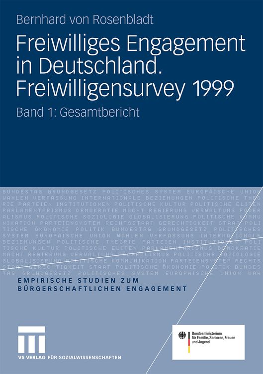 Produktbild: Freiwilliges Engagement in Deutschland. Freiwilligensurvey 1999