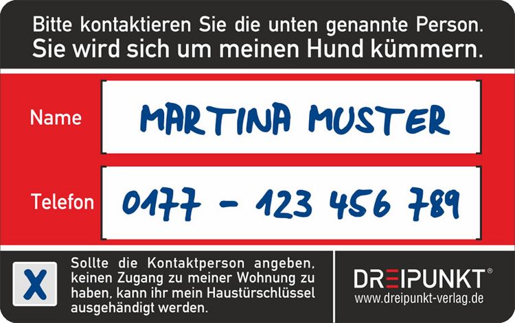 Produktbild: Notfallkarte 'Hund'