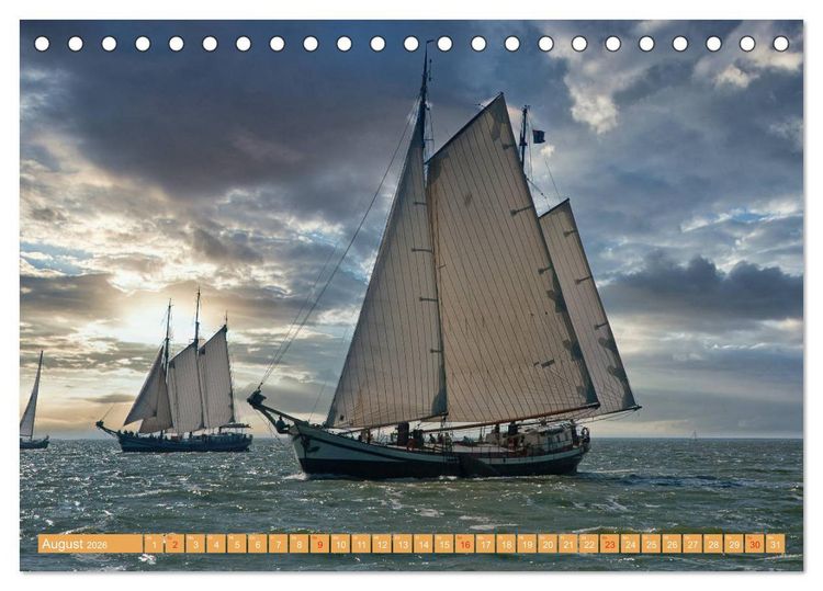Produktbild: Segeln im Sonnenuntergang (Tischkalender 2026 DIN A5 quer), CALVENDO Monatskalender