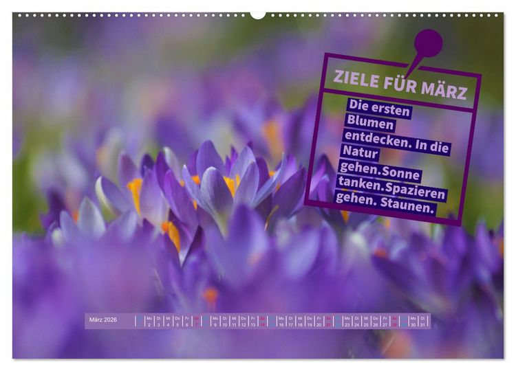 Produktbild: ZIELE Monat f&uuml;r Monat (hochwertiger Premium Wandkalender 2026 DIN A2 quer), Kunstdruck in Hochglanz