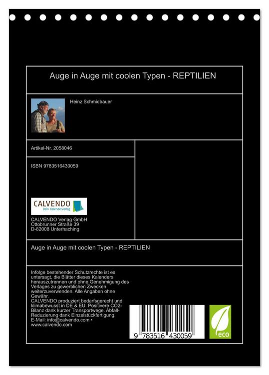 Produktbild: Auge in Auge mit coolen Typen - REPTILIEN (Tischkalender 2026 DIN A5 hoch), CALVENDO Monatskalender