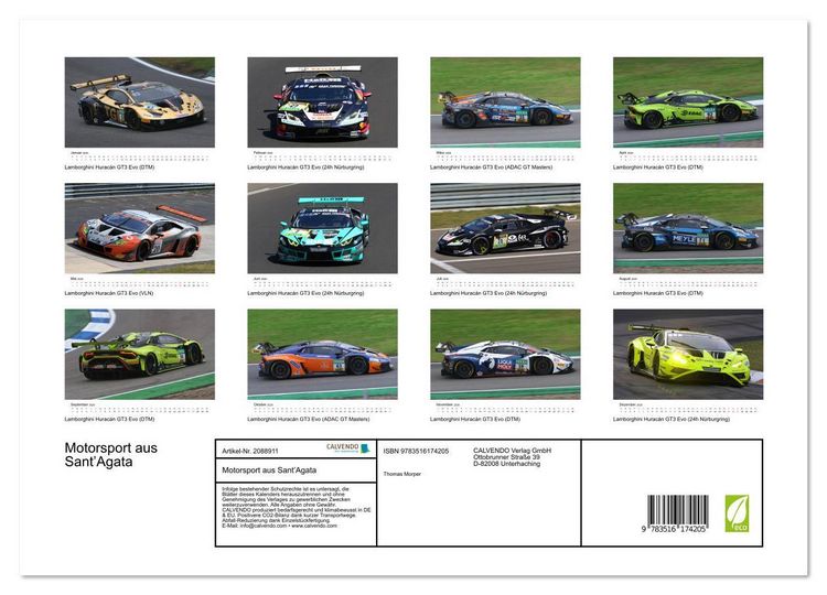 Produktbild: Motorsport aus Sant&rsquo;Agata (hochwertiger Premium Wandkalender 2026 DIN A2 quer), Kunstdruck in Hochglanz