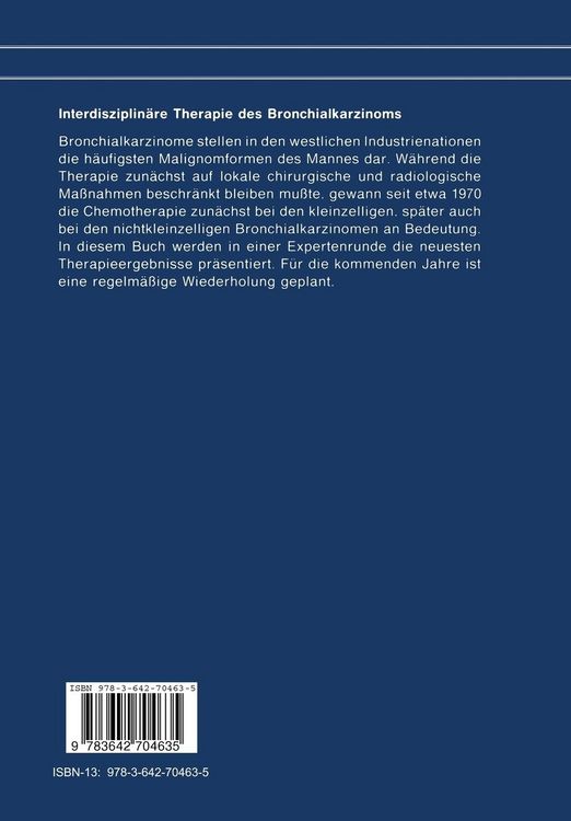 Produktbild: Interdisziplin&auml;re Therapie des Bronchialkarzinoms