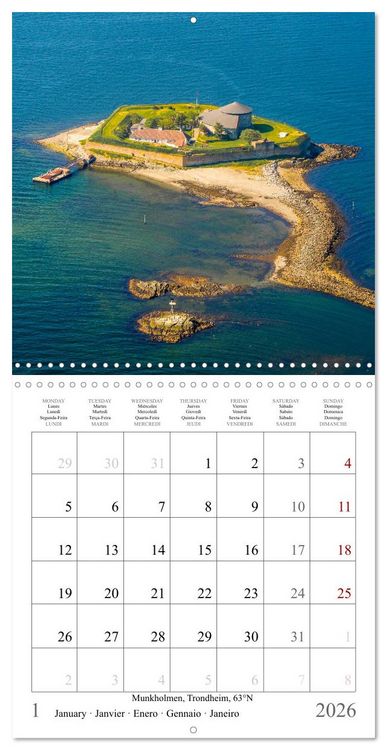 Produktbild: Trondheim, Troms&oslash;, Longyearbyen (Wall Calendar 2026 12 &times; 12 Inch) CALVENDO 12 Month Wall Calendar