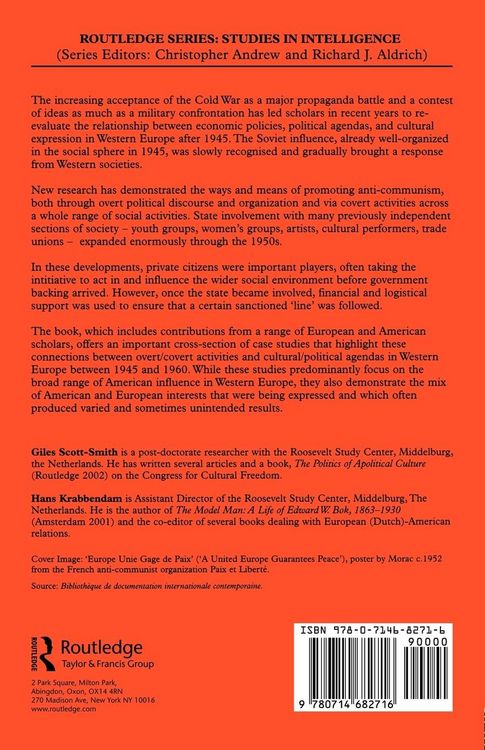 Produktbild: The Cultural Cold War in Western Europe, 1945-60
