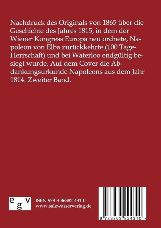 Produktbild: Geschichte des Jahres 1815