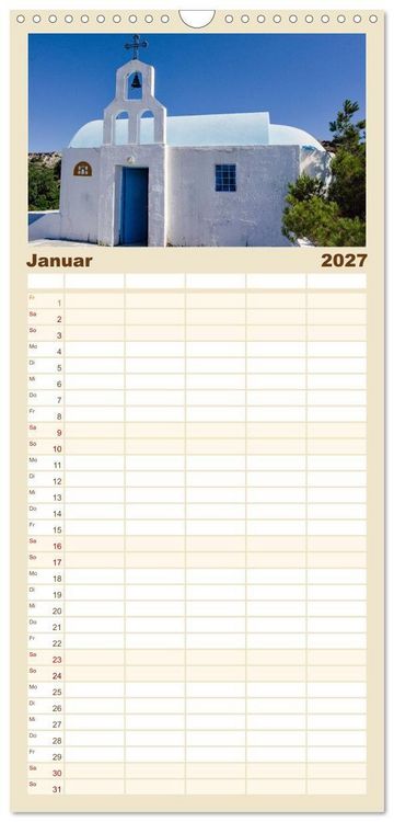 Produktbild: Familienplaner 2027 - Griechische Insel Kos mit 5 Spalten (Wandkalender, 21 x 45 cm) CALVENDO
