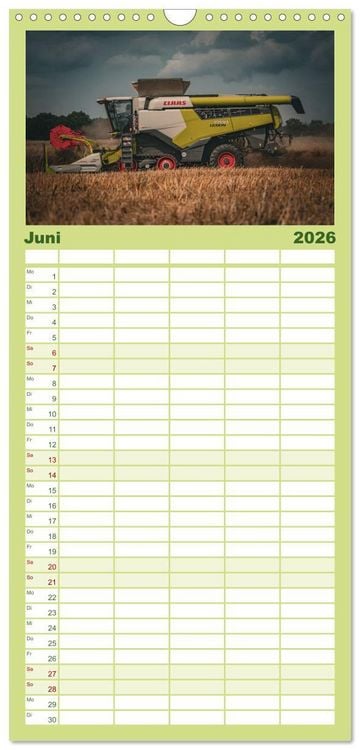 Produktbild: Familienplaner 2026 - Agrartechnik mit 5 Spalten (Wandkalender, 21 x 45 cm) CALVENDO