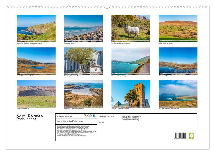 Produktbild: Kerry - Die gr&uuml;ne Perle Irlands (Wandkalender 2026 DIN A2 quer), CALVENDO Monatskalender