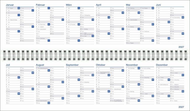 Produktbild: Wochenquerplaner, blau 2027