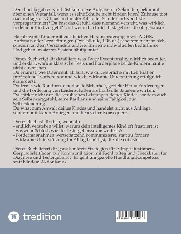 Produktbild: Twice Exeptional: 2e-Kinder im Familienalltag, Kita und Schule
