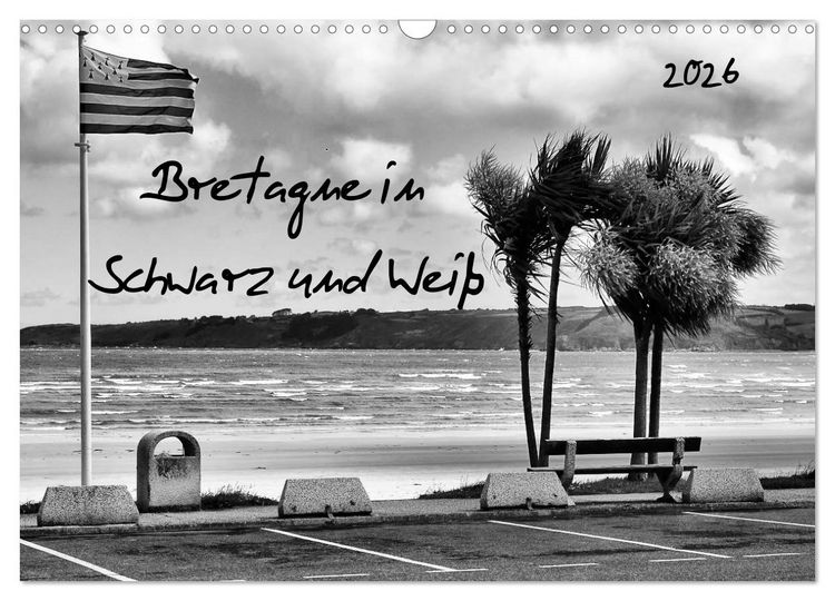 Produktbild: Bretagne in Schwarz und Wei&szlig; 2026 (Wandkalender 2026 DIN A3 quer), CALVENDO Monatskalender
