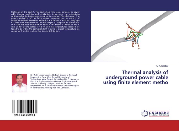 Produktbild: Thermal analysis of underground power cable using finite element metho