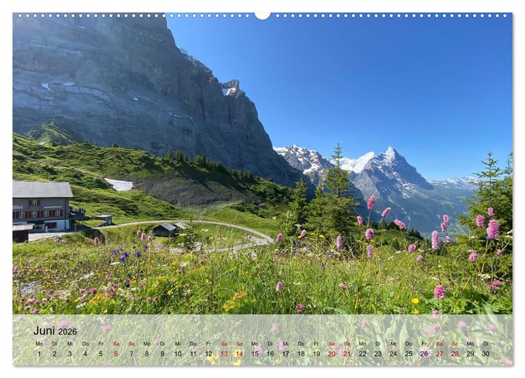 Produktbild: Alpenauszeit - Schweizer Bergsommermomente f&uuml;r die Seele (hochwertiger Premium Wandkalender 2026 DIN A2 quer), Kunstdruck in Hochglanz