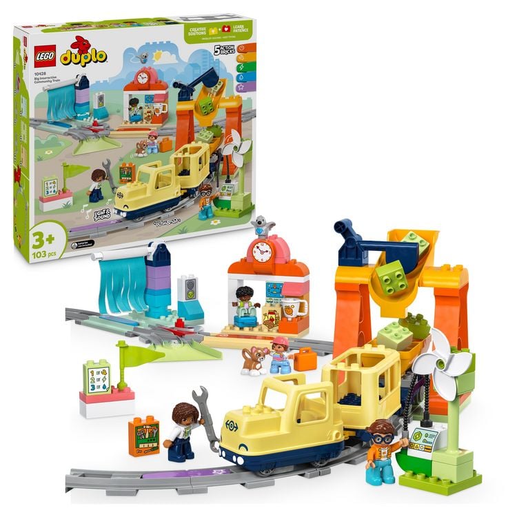 Produktbild: LEGO DUPLO Town Große interaktive Eisenbahn, Montessori Spielzeug 10428