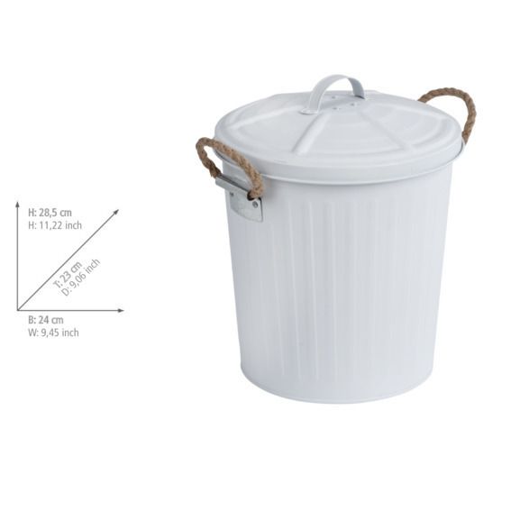 Produktbild: Kosmetikeimer Mod. Gara Wei&szlig; matt, 6 Liter