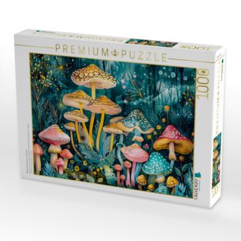 Produktbild: CALVENDO Puzzle Bl&uuml;hende Pilzwiesen mit Spinne | 1000 Teile Lege-Gr&ouml;&szlig;e 64x48cm Foto-Puzzle f&uuml;r gl&uuml;ckliche Stunden