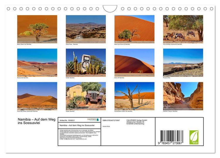 Produktbild: Namibia &ndash; Auf dem Weg ins Sossusvlei (Wandkalender 2026 DIN A4 quer), CALVENDO Monatskalender