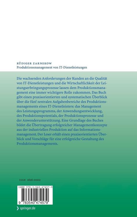 Produktbild: Produktionsmanagement von IT-Dienstleistungen