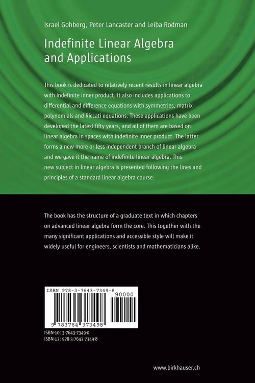 Produktbild: Indefinite Linear Algebra and Applications
