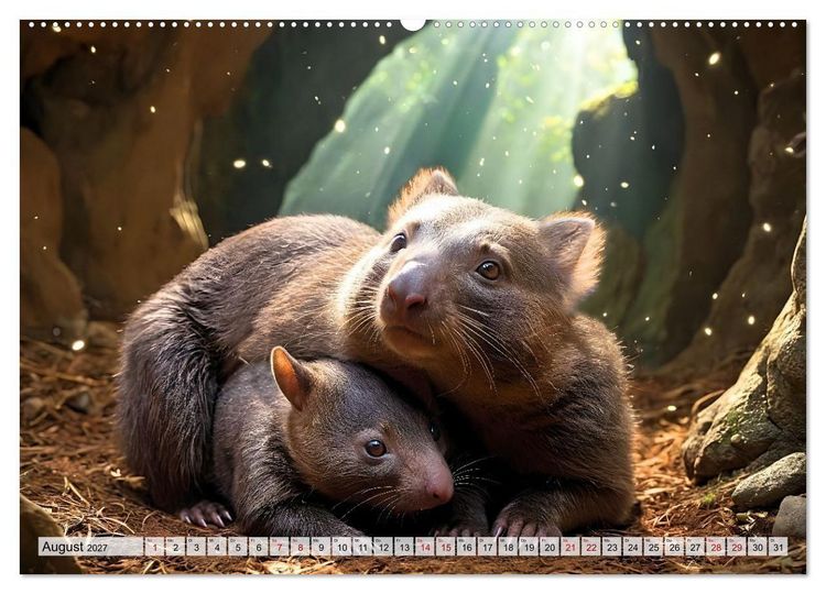 Produktbild: Niedliche Wombats - Australiens flauschige Beuteltiere zum Verlieben (Wandkalender 2027 DIN A2 quer), CALVENDO Monatskalender
