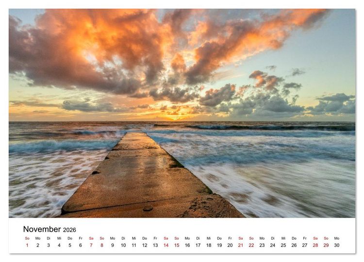 Produktbild: Insel Borkum - Ein Jahr zwischen Wind und Wellen (hochwertiger Premium Wandkalender 2026 DIN A2 quer), Kunstdruck in Hochglanz