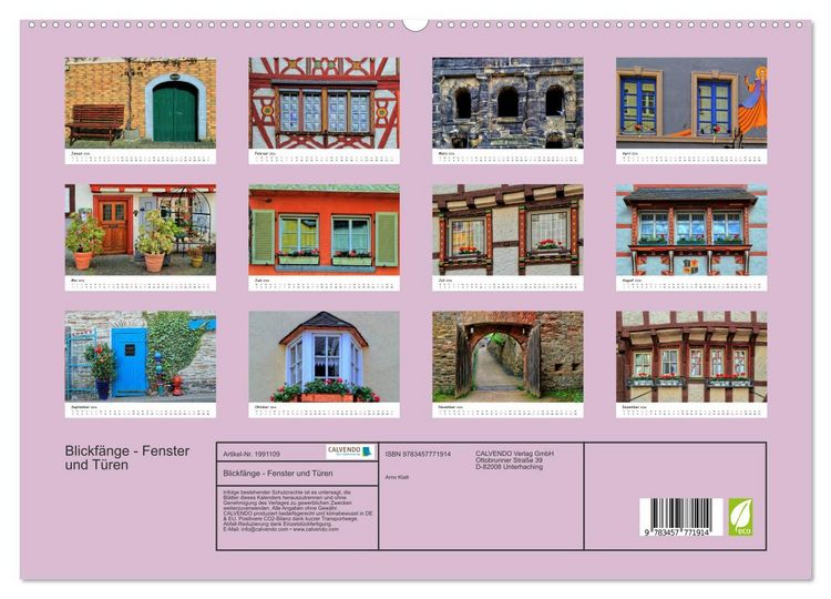 Produktbild: Blickf&auml;nge - Fenster und T&uuml;ren (hochwertiger Premium Wandkalender 2026 DIN A2 quer), Kunstdruck in Hochglanz
