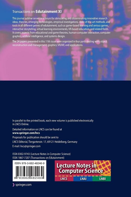 Produktbild: Transactions on Edutainment XI