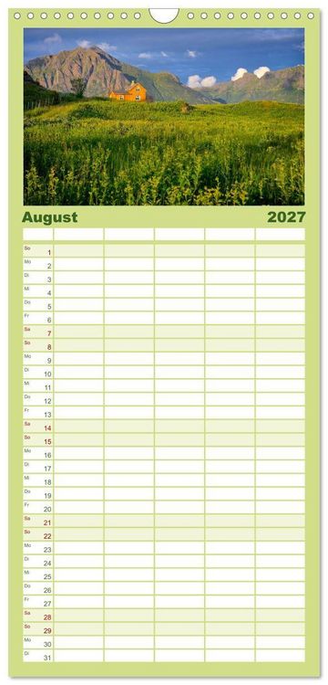 Produktbild: Familienplaner 2027 - Norwegen - Das wundersch&ouml;ne Land im Norden. mit 5 Spalten (Wandkalender, 21 x 45 cm) CALVENDO