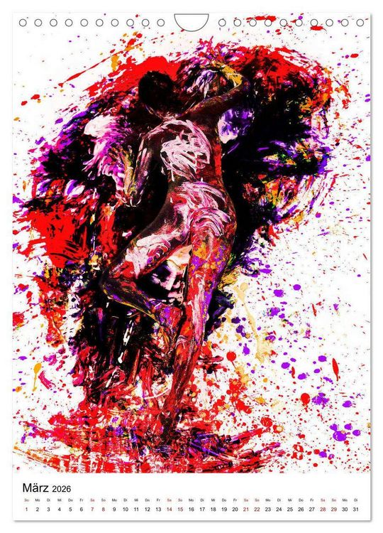 Produktbild: Farbakte - Action Paintings (Wandkalender 2026 DIN A4 hoch), CALVENDO Monatskalender