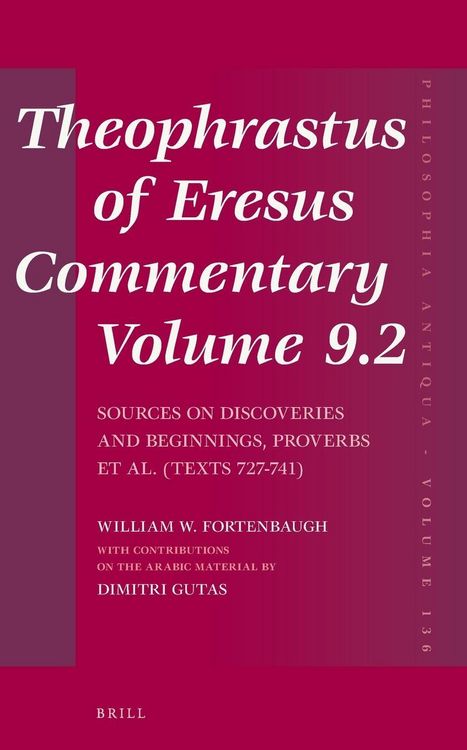 Produktbild: Theophrastus of Eresus, Commentary Volume 9.2