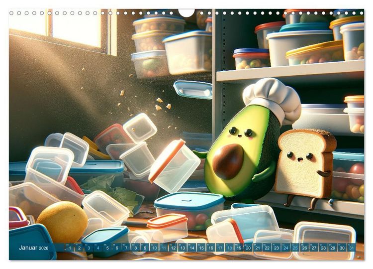 Produktbild: Avocado & Toast - K&uuml;chensp&auml;&szlig;e das ganze Jahr (Wandkalender 2026 DIN A3 quer), CALVENDO Monatskalender