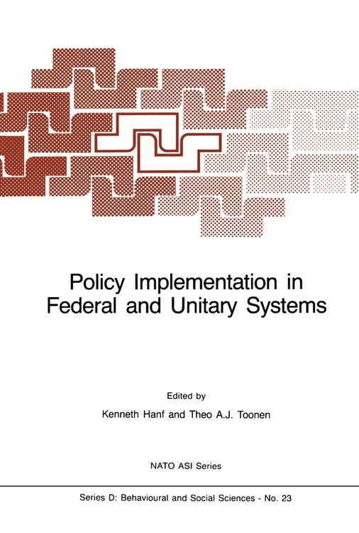Produktbild: Policy Implementation in Federal and Unitary Systems