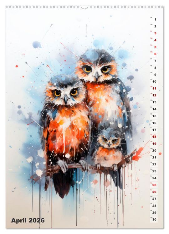 Produktbild: Niedliche Tierfamilien (Wandkalender 2026 DIN A2 hoch), CALVENDO Monatskalender