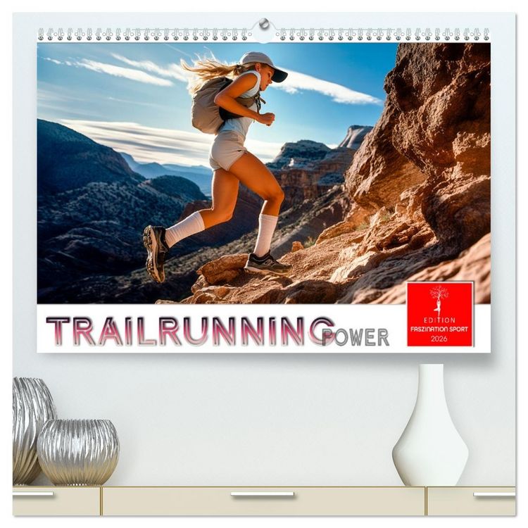 Produktbild: Trailrunning Power (hochwertiger Premium Wandkalender 2026 DIN A2 quer), Kunstdruck in Hochglanz