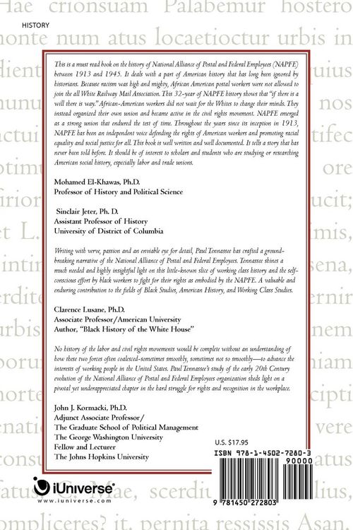 Produktbild: History of the National Alliance of Postal and Federal Employees 1913-1945