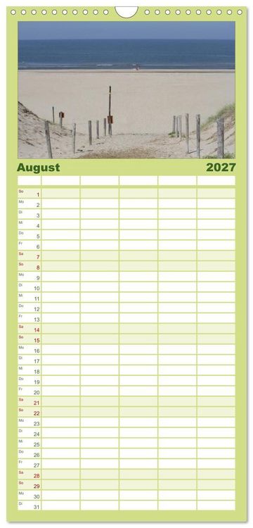 Produktbild: Familienplaner 2027 - Texel, eine Perle Frieslands mit 5 Spalten (Wandkalender, 21 x 45 cm) CALVENDO