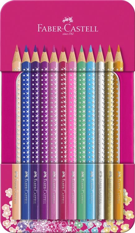 Produktbild: Faber-Castell Buntstifte Pinkes Sparkle, 12er Metalletui