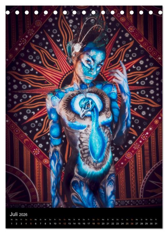 Produktbild: Klangk&ouml;rper - Bodypainting Adventures (Tischkalender 2026 DIN A5 hoch), CALVENDO Monatskalender