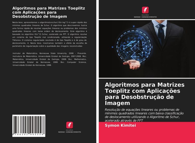 Produktbild: Algoritmos para Matrizes Toeplitz com Aplica&ccedil;&otilde;es para Desobstru&ccedil;&atilde;o de Imagem