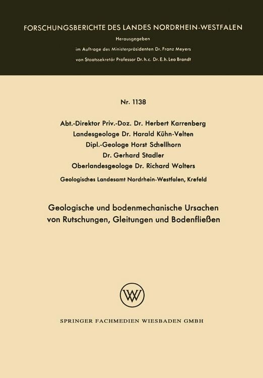 Produktbild: Geologische und bodenmechanische Ursachen von Rutschungen, Gleitungen und Bodenflie&szlig;en
