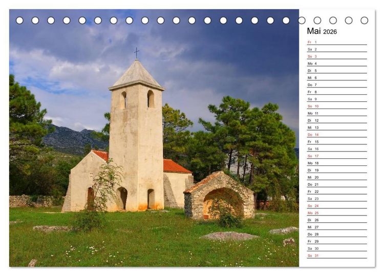 Produktbild: Kroatien - Traumhafte Landschaften und faszinierende St&auml;dte (Tischkalender 2026 DIN A5 quer), CALVENDO Monatskalender